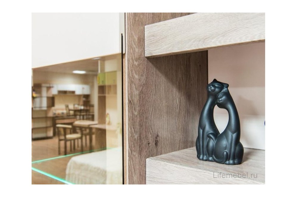 Стенка для гостиной Эйва (комплектация 1) фон бежевый / дуб верцаска Стенка для гостиной Эйва (комплектация 1) фон бежевый / дуб верцаска