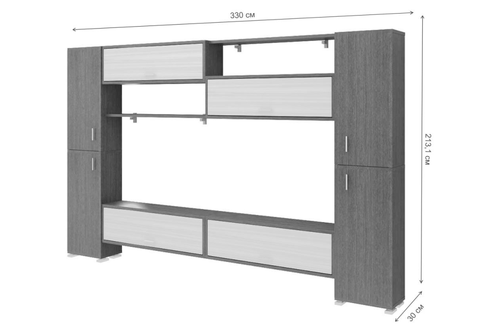 Стенка Лофт 3 В Домино венге Стенка Лофт 3 В Домино венге