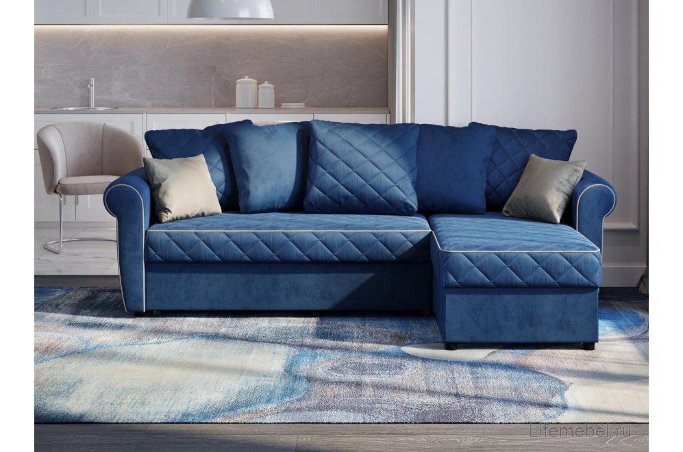 Диван угловой Moon Family 123 велюр синий Диван угловой Moon Family 123 велюр синий