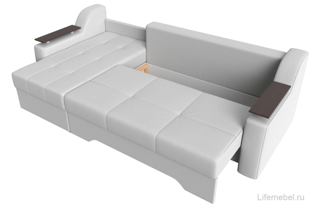 Диван угловой Сенатор экокожа белый левый Диван угловой Сенатор экокожа белый левый