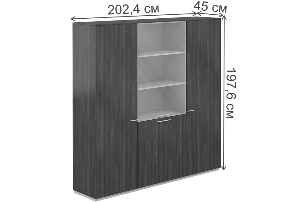 Витрина NZ-0303+NZ-0311+NZ-0303 серый камень / бренсон трюфель Витрина NZ-0303+NZ-0311+NZ-0303 серый камень / бренсон трюфель