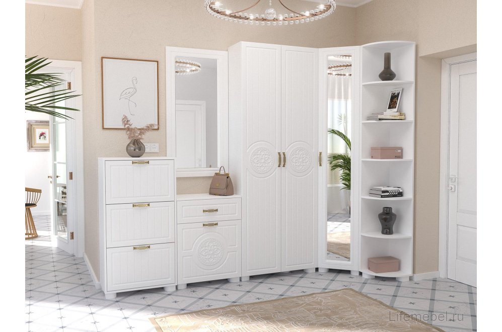 Обувница Монблан МБ-34К белое дерево Обувница Монблан МБ-34К белое дерево