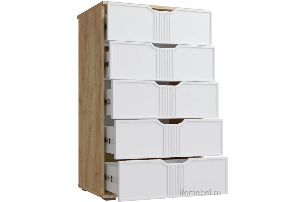 Комод Эмилия ЭЛ-18 дуб крафт золотой / меренга Комод Эмилия ЭЛ-18 дуб крафт золотой / меренга