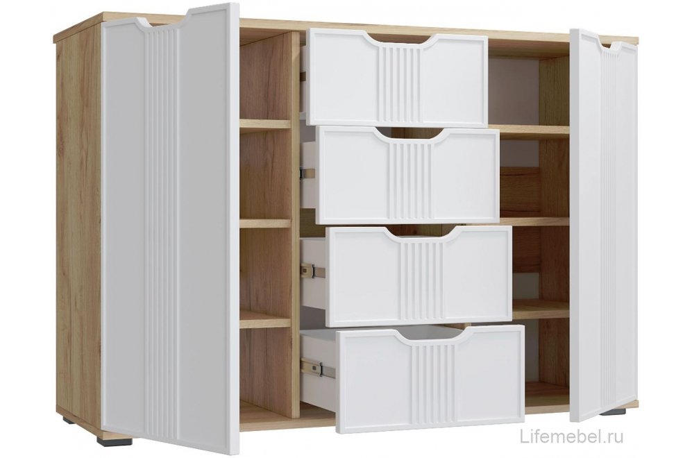 Комод Эмилия ЭЛ-21 дуб крафт золотой / меренга Комод Эмилия ЭЛ-21 дуб крафт золотой / меренга