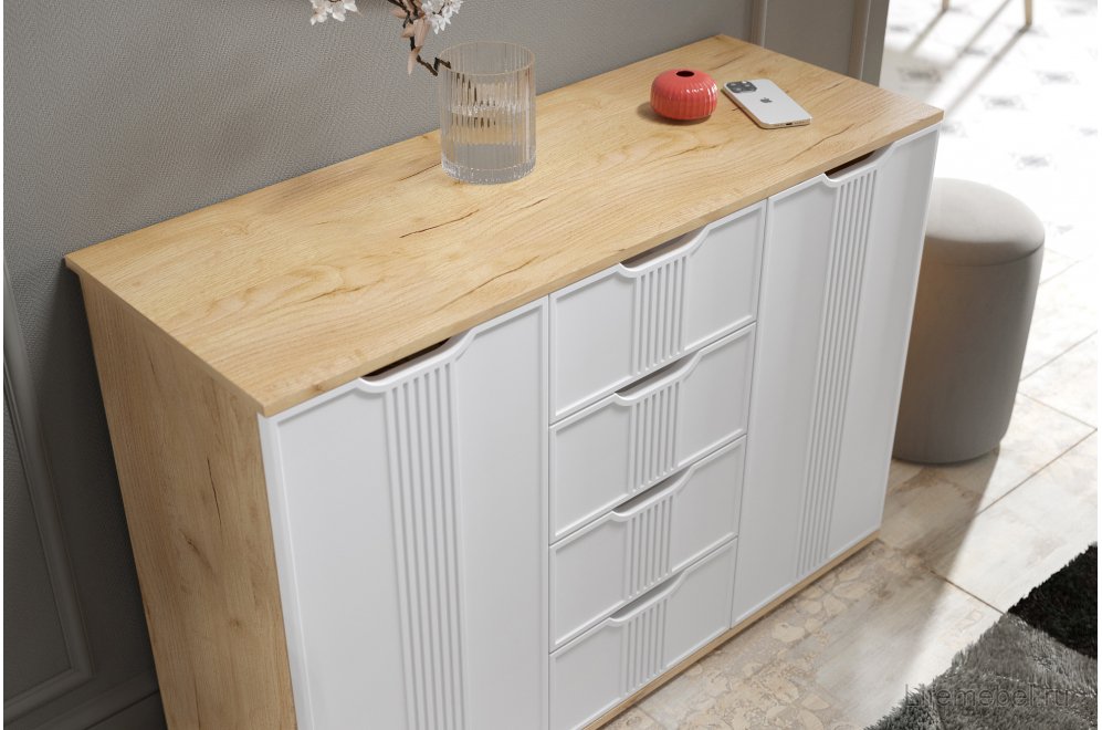 Комод Эмилия ЭЛ-21 дуб крафт золотой / меренга Комод Эмилия ЭЛ-21 дуб крафт золотой / меренга