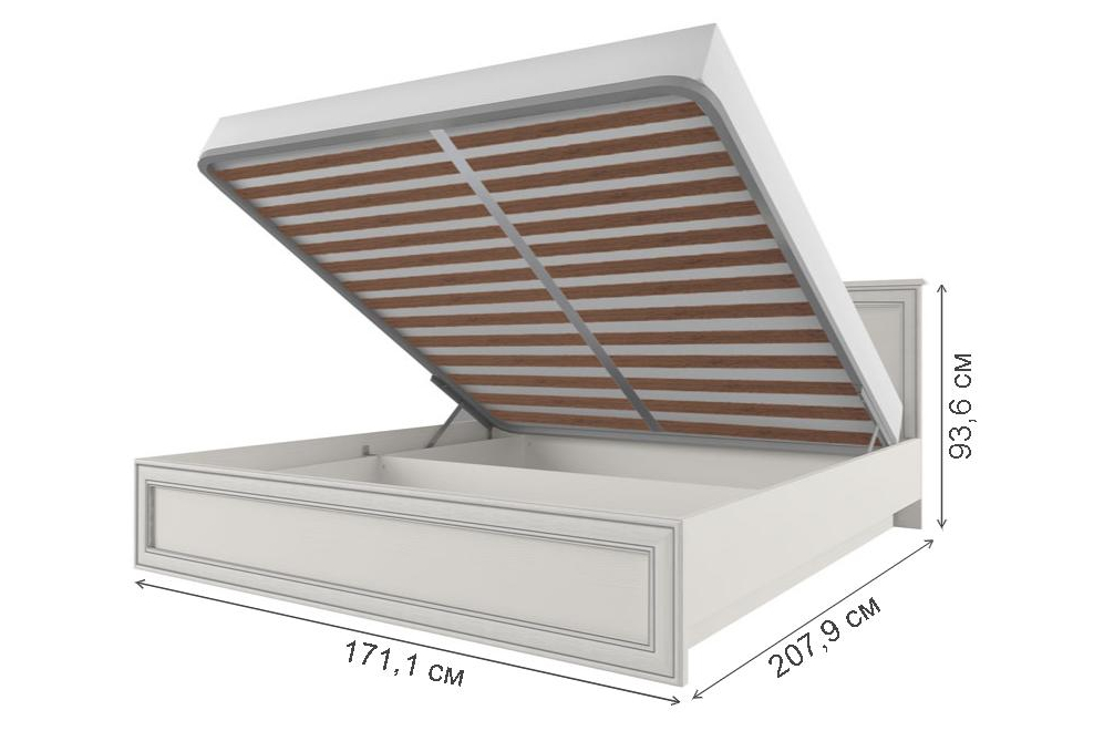 Двуспальная кровать Tiffany 160x200 с ПМ вудлайн кремовый Двуспальная кровать Tiffany 160x200 с ПМ вудлайн кремовый