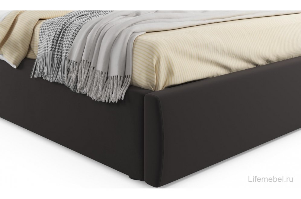 Двуспальная кровать Verona 160х200 с ПМ велюр шоколад Двуспальная кровать Verona 160х200 с ПМ велюр шоколад