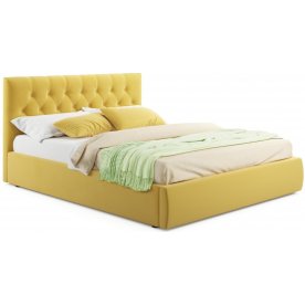 Двуспальная кровать Verona 160х200 желтый велюр