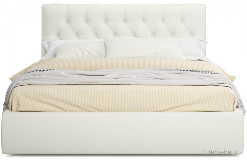 Двуспальная кровать Verona 180х200 с ПМ бежевый велюр Двуспальная кровать Verona 180х200 с ПМ бежевый велюр