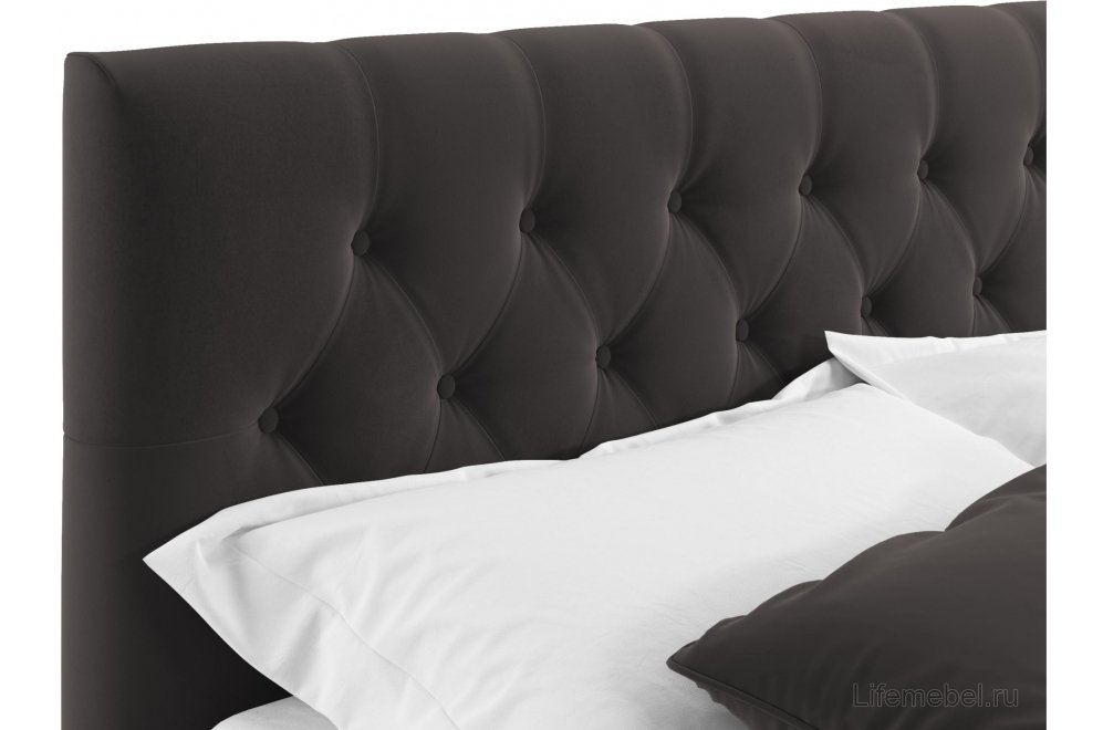 Двуспальная кровать Verona 180х200 с ПМ велюр шоколад Двуспальная кровать Verona 180х200 с ПМ велюр шоколад