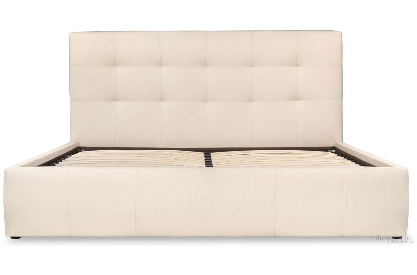 Полутораспальная кровать Афродита-2 140х200 с ПМ светло-серый велюр bingo ash