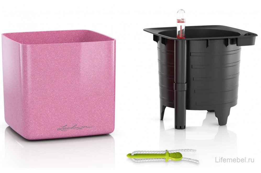 Кашпо Кьюб Глосси Кисс 14 кремовое Кашпо Кьюб Глосси Кисс 14 кремовое