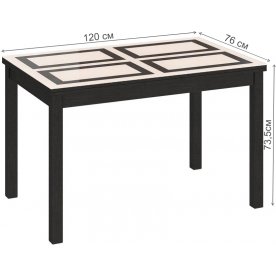 Стол обеденный раздвижной Диез Т11 С-343 венге / дуб миланский стекло с рисунком