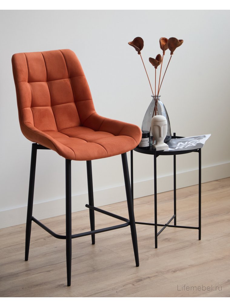 Полубарный стул Челси терракотовый (zd 432) / черный Полубарный стул Челси терракотовый (zd 432) / черный
