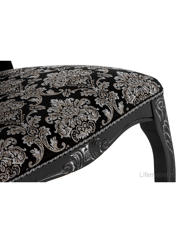 Стул Клето патина серебро / черный