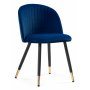 Стул на металлокаркасе Gabi dark blue / black / gold темно-синий велюр / черный / золото