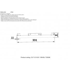 Магнитный трековый светильник CLT 0.33 001 18W BL T3000K