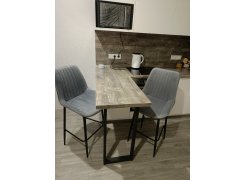 Полубарный стул Вейв латте / черный фото покупателя 1