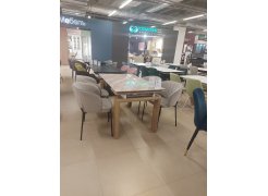 Стеклянный стол Давос белый / венге из шоурума 4