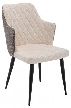 Стул на металлокаркасе Velen dark brown / beige fabric