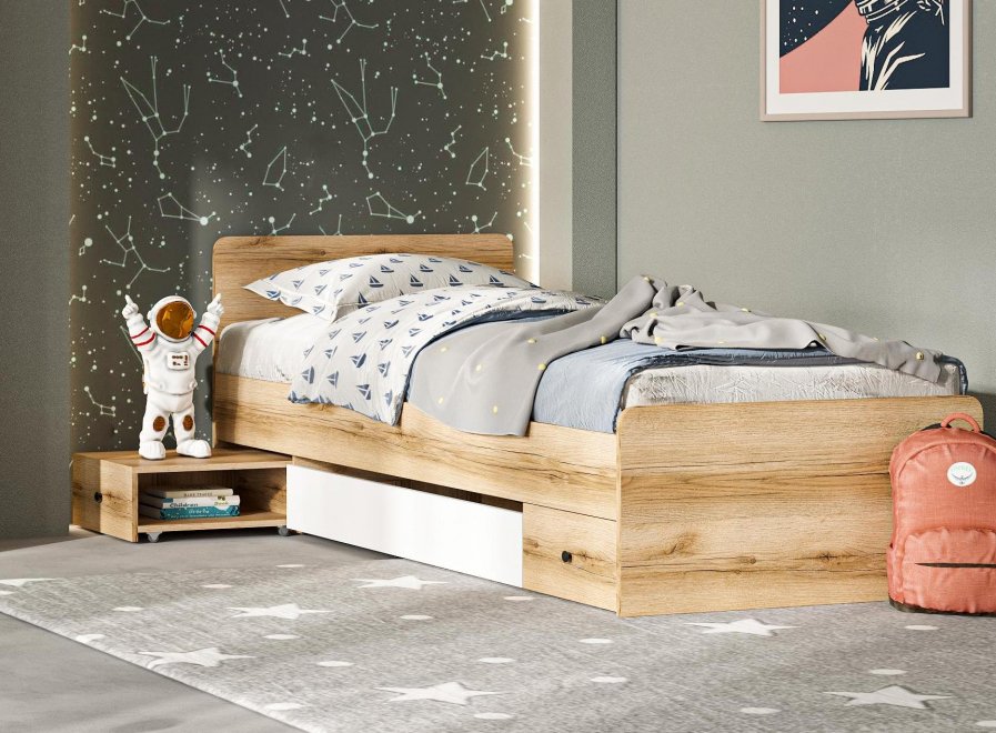 Детская комната Кинд комплектация 5 белый / дуб делано