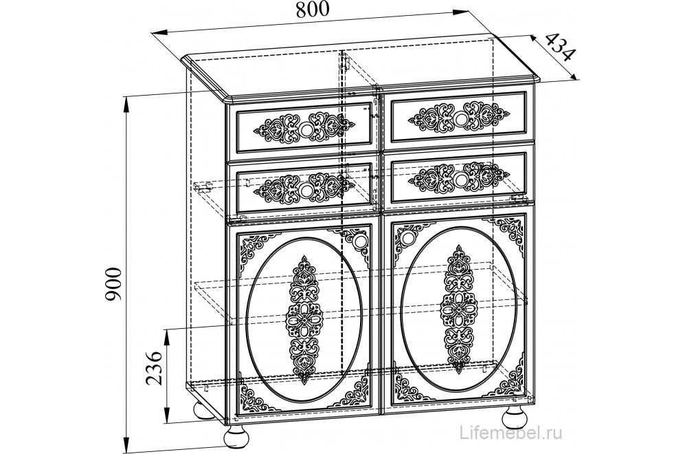 Комплект детской мебели Ассоль белое дерево комплектация 6 (К)