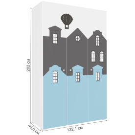 Комплект детской мебели Касама Комплектация 1 графит софт / голубой / белый
