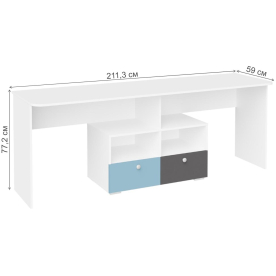 Комплект детской мебели Касама Комплектация 1 графит софт / голубой / белый
