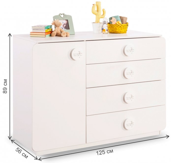 Комод детский Baby Cotton L белый
