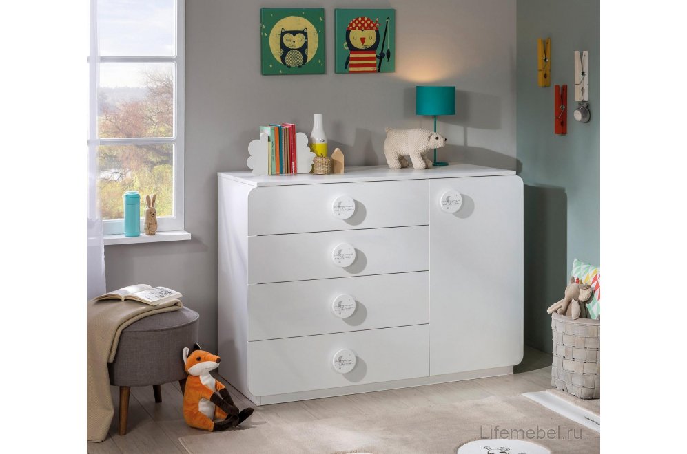 Комод детский Baby Cotton L белый