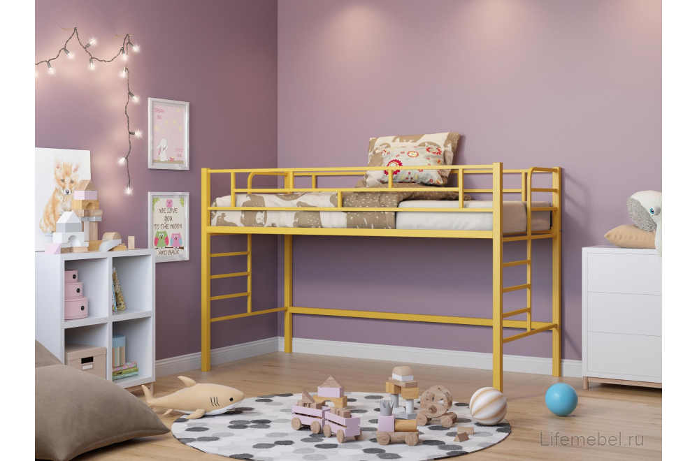 Кровать-чердак Ассоль желтый