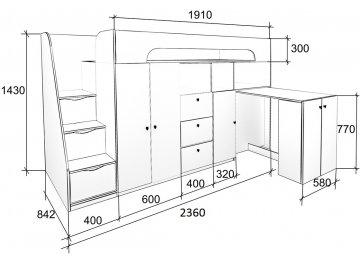 Детская кровать Астра 11 дуб сонома