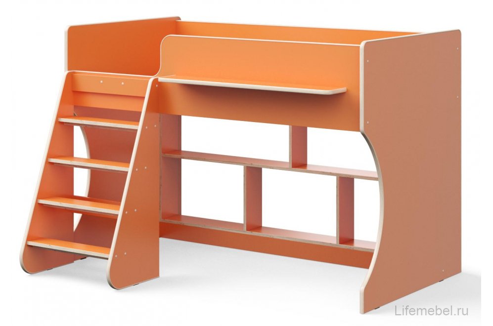 Кровать-чердак Капризун 2 Р436 оранжевая