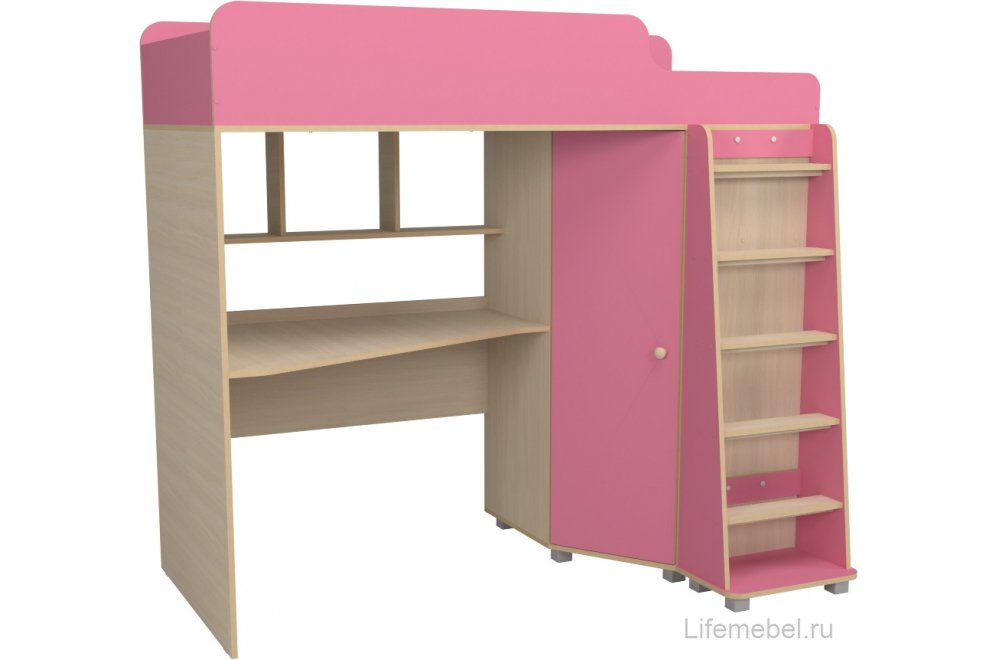 Кровать-чердак Капризун 5 Р440 розовая