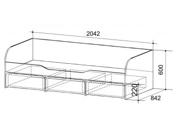 Кровать детская Сити 4.1 вишня оксфорд