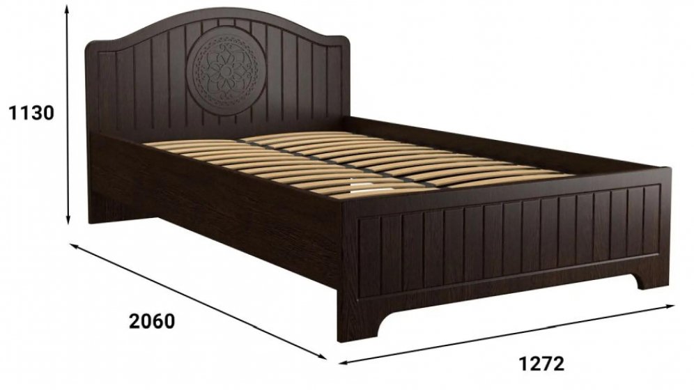 Полутораспальная кровать Монблан МБ-601К 120х200 венге / орех шоколадный