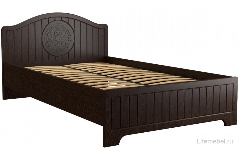 Полутораспальная кровать Монблан МБ-601К 120х200 венге / орех шоколадный