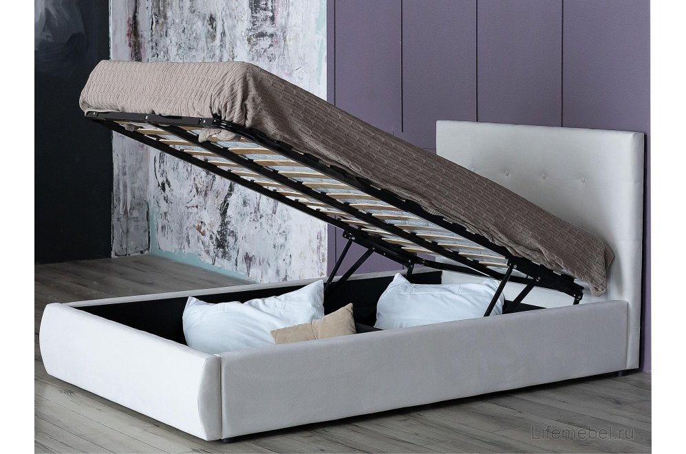 Полутораспальная кровать Selesta 120х200 с ПМ бежевый велюр