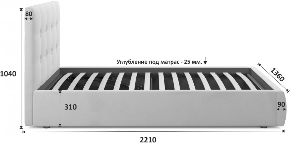 Полутораспальная кровать Selesta 120х200 с ПМ синий велюр