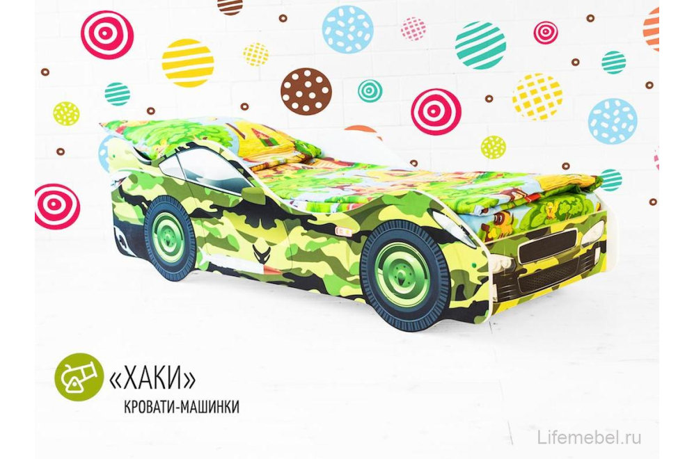 Кровать-машина Хаки 70х160