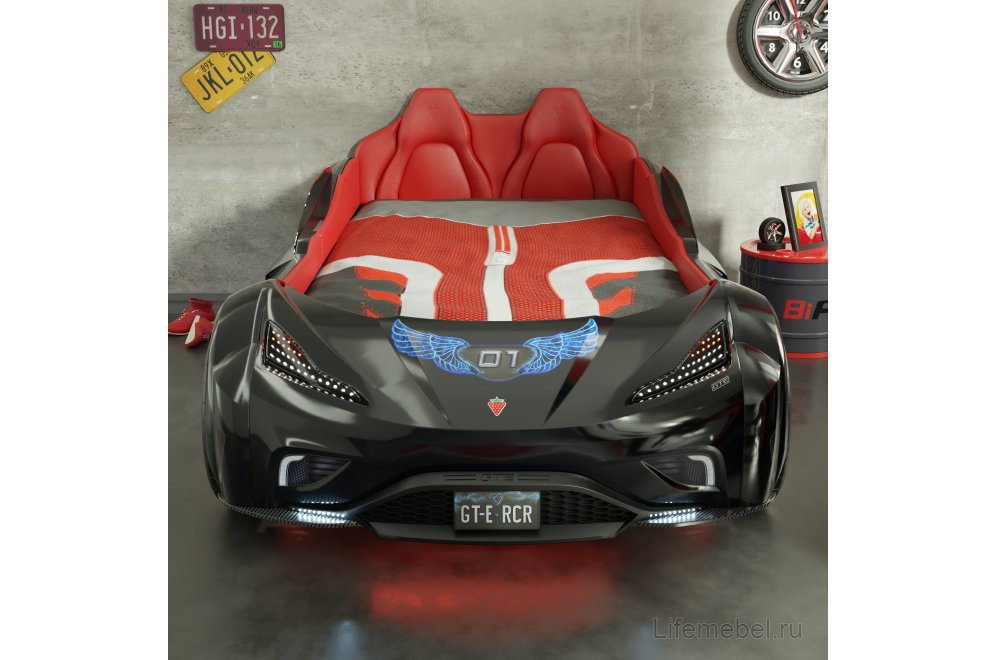 Кровать-машина GTE 100х190 черная