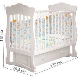 Кроватка Елена 3 с маятником и ящиком