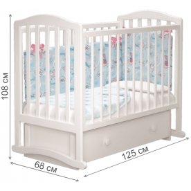 Кроватка Пикколо 3 с маятником и ящиком