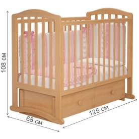 Кроватка Пикколо 3 с маятником и ящиком