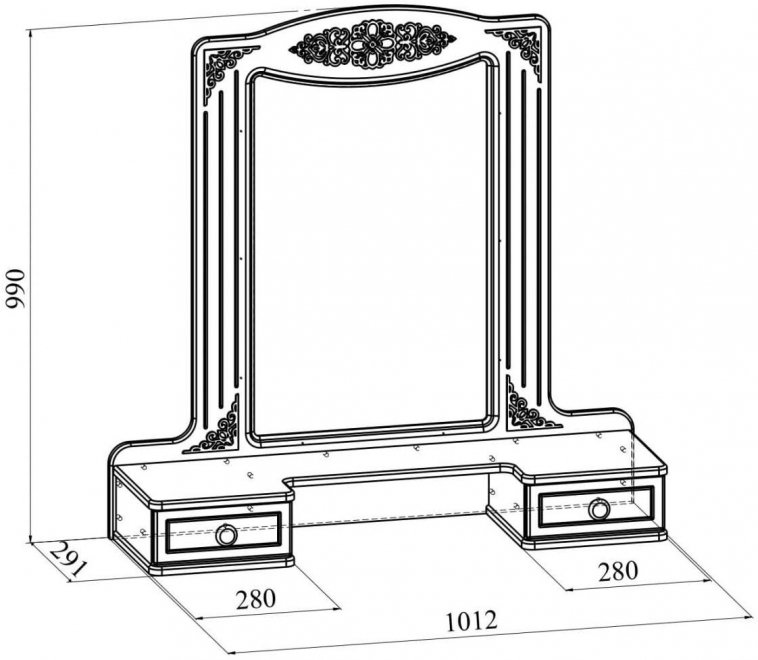 Надстройка для стола Ассоль АС-38 белое дерево
