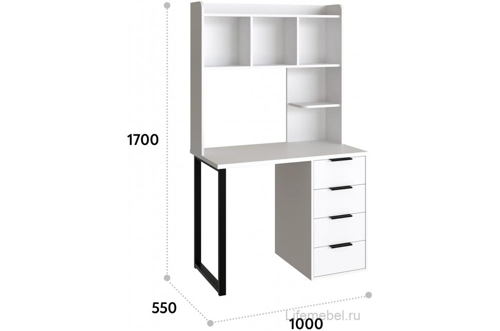 Надстройка для стола П-100 белый структурный