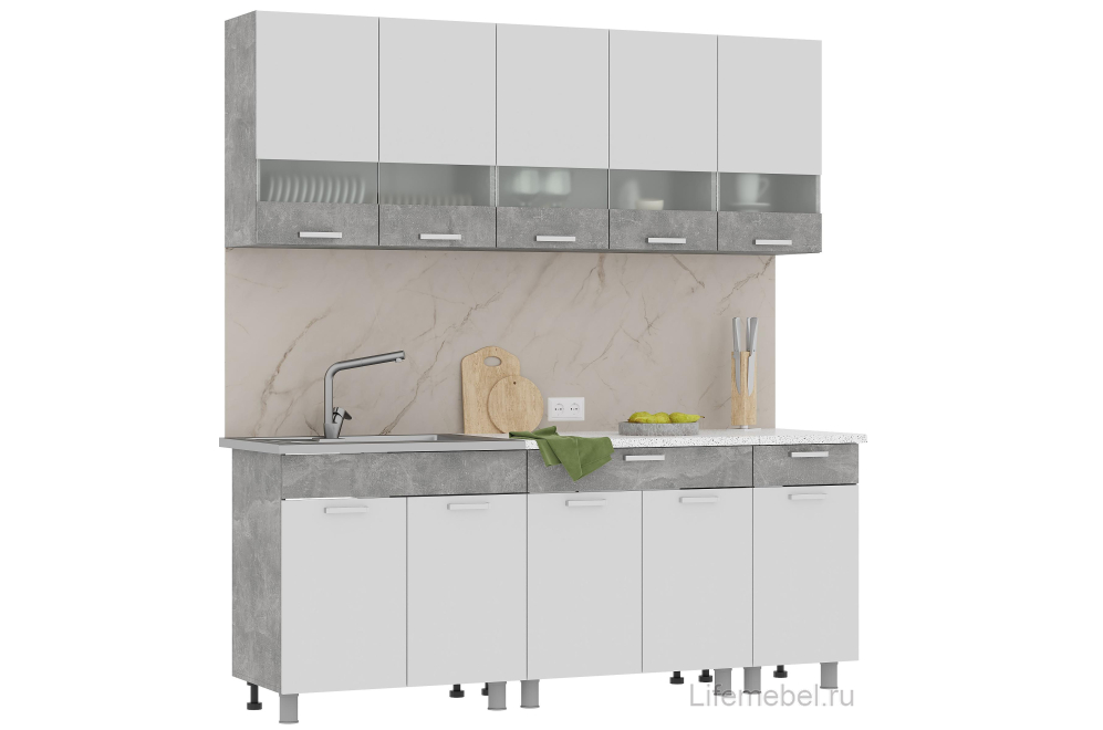 Кухня белый / ателье светлый