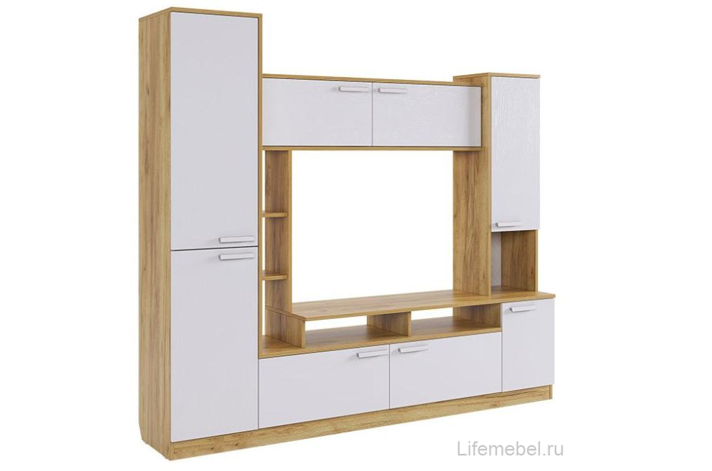Готовая гостиная Токио дуб крафт золотой / белое дерево