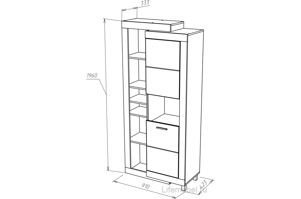 Модульная гостиная Литиум дуб серый крафт / белый глянец комплектация 1