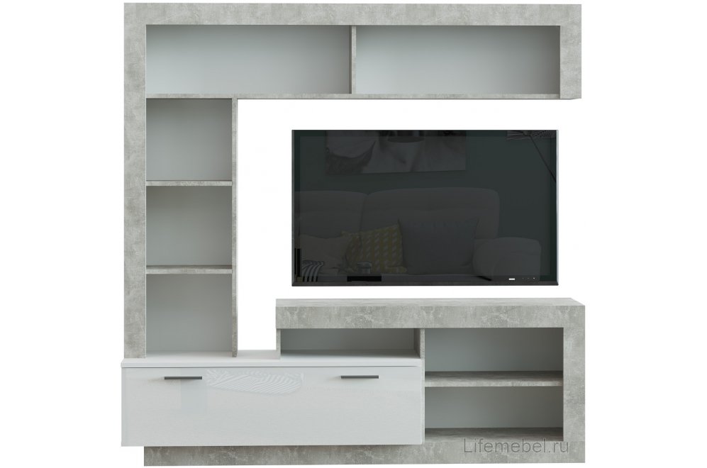 Готовая гостиная Монтана Мини atelier / белый глянец
